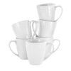 Elama Cara 6 Piece 10 Ounce Porcelain Cup Set in White