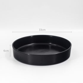 Japanese Flower Arrangement Ceramic Chinese Flower Plate (Option: Matt Black-33cm Plate)