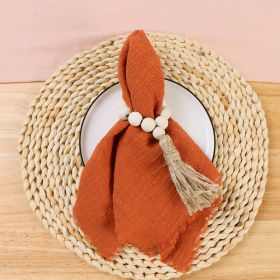 Western Restaurant Cafe Placemat Cloth Folding Flower Saliva Cloth Cup (Color: Orange)