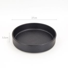 Japanese Flower Arrangement Ceramic Chinese Flower Plate (Option: Black-27cm Plate)