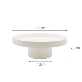 Simple And Modern Round Storage Tray Living Room (Option: White-L)