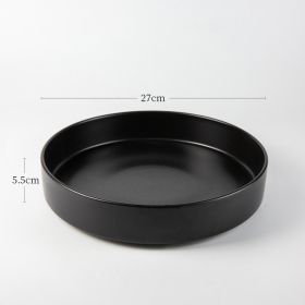 Japanese Flower Arrangement Ceramic Chinese Flower Plate (Option: Matt Black-27cm Plate)