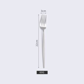 Stainless Steel Polished Portuguese Western Tableware (Option: Silver-Table fork-1PCS)