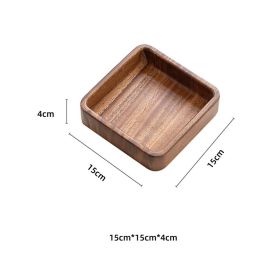 South American Walnut Home Dessert Creative Dessert Plate (Option: Square wooden bowl)