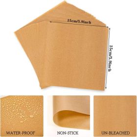 50pcs Parchment Squares 15cm*15cm; Non-stick Wax Paper; For Individual Storage Of Burger Patties; Biscuits And Other Foods (Quantity: 50pcs  15cm*15cm)