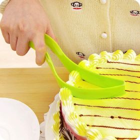 Cake Slicer Plastic Slicer Pie Slicer Pastry Server Cutter Cookie Fondant Dessert Cutting Tool Kitchen Home Gadget Tool for Party Wedding Birthday Gat (Color: Green)