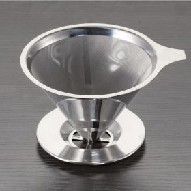 Pour Over Coffee Dripper With Stand Stainless Steel Reusable Drip Cone Coffee Filter Portable Pour-Over Coffee Maker Paperless Metal Fine Mesh Straine (Material: Stainless Steel)