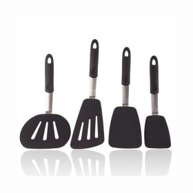 Set of 4 Silicone Spatula Turners Heat Resistance Silicone Cooking Spatulas Cooking Utensils (Quantity: 4-PC)