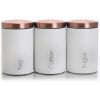 MegaChef Essential Kitchen Storage 3 Piece Sugar;  Coffee and Tea Canister Set in Matte Gray