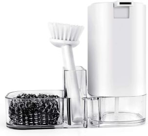 Kitchen Sink Countertop Organizer Multifunctional Cleaning Utensils-Dish Soap Dispenser Sponge Holder For Sink (Material: ABS)