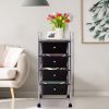 4-Drawer Cart Storage Bin Organizer Rolling with Plastic Drawers