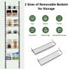 Over the Door Pantry Organizer Rack with Adjustable Door Hook and 6 Basket