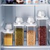 1pc Portable Plastic Food Storage Box; Clear Cereal Storage Containers With Lids; Large Kitchen Storage Containers