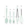 Silicone Cook Utensils;  5 Piece Kitchen Cooking Set;  Includes Large Spatula;  Small Spatula;  Grease Brush;  Food Clamp;  Whisk