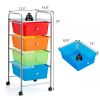 4-Drawer Cart Storage Bin Organizer Rolling with Plastic Drawers