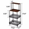 Four layer kitchen baker rack; vertical microwave oven rack; kitchen storage rack with wheels; suitable for kitchens and restaurants